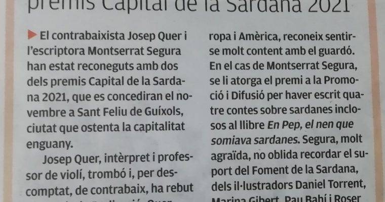 Premi Capital de la Sardana 2021 per a Montserrat Segura